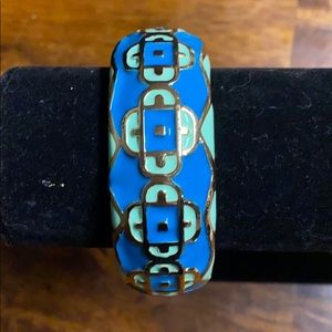 Blue/teal gold bangle